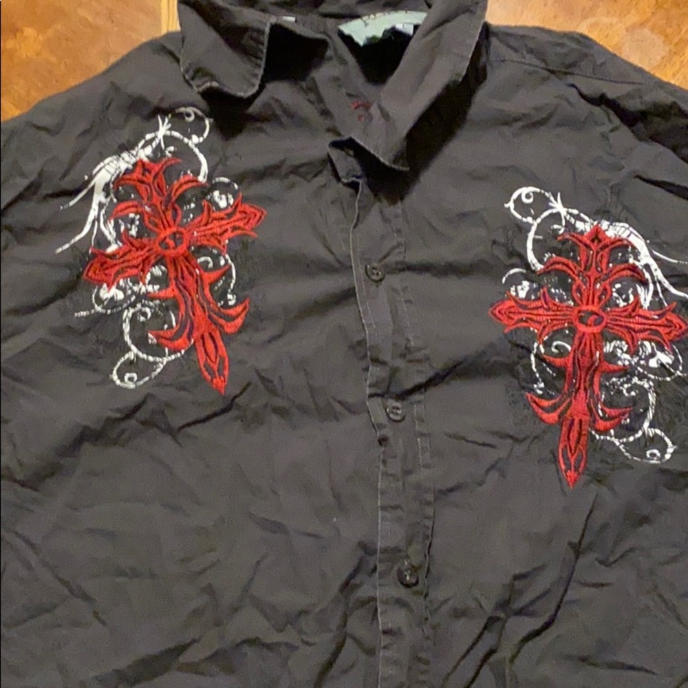 Men’s button down western shirt.